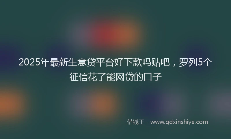2025年最新生意贷平台好下款吗贴吧，罗列5个征信花了能网贷的口子