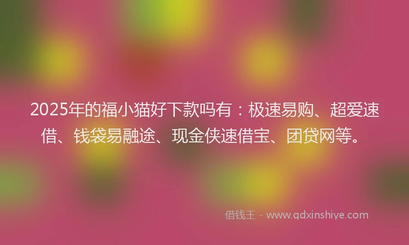 2025年的福小猫好下款吗有：极速易购、超爱速借、钱袋易融途、现金侠速借宝、团贷网等。