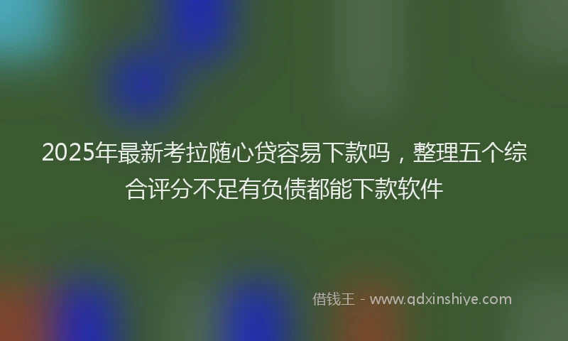2025年最新考拉随心贷容易下款吗，整理五个综合评分不足有负债都能下款软件
