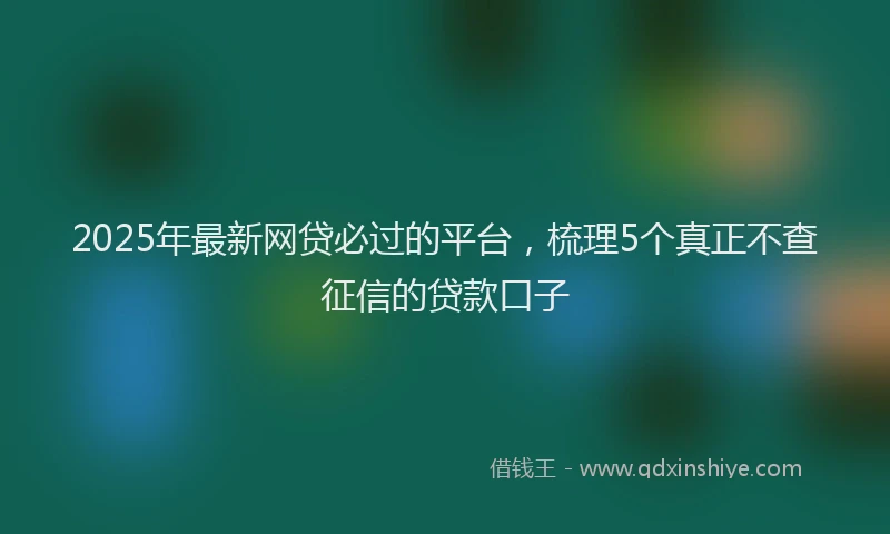 2025年最新网贷必过的平台，梳理5个真正不查征信的贷款口子