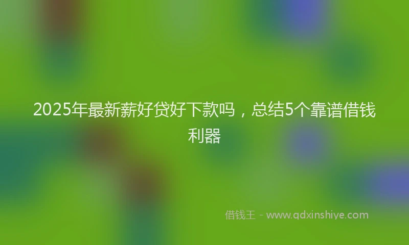 2025年最新薪好贷好下款吗，总结5个靠谱借钱利器