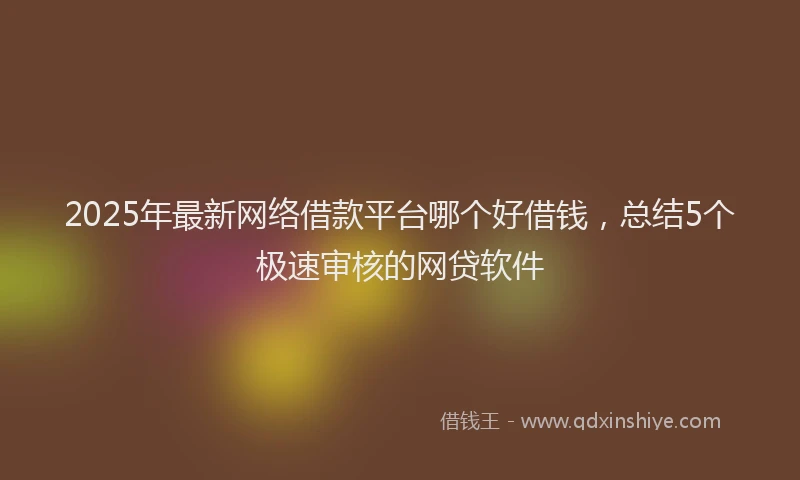 2025年最新网络借款平台哪个好借钱，总结5个极速审核的网贷软件