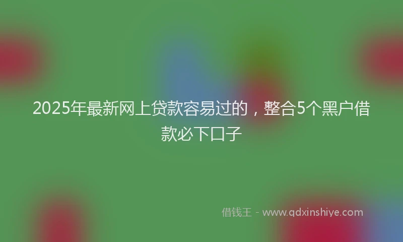 2025年最新网上贷款容易过的，整合5个黑户借款必下口子