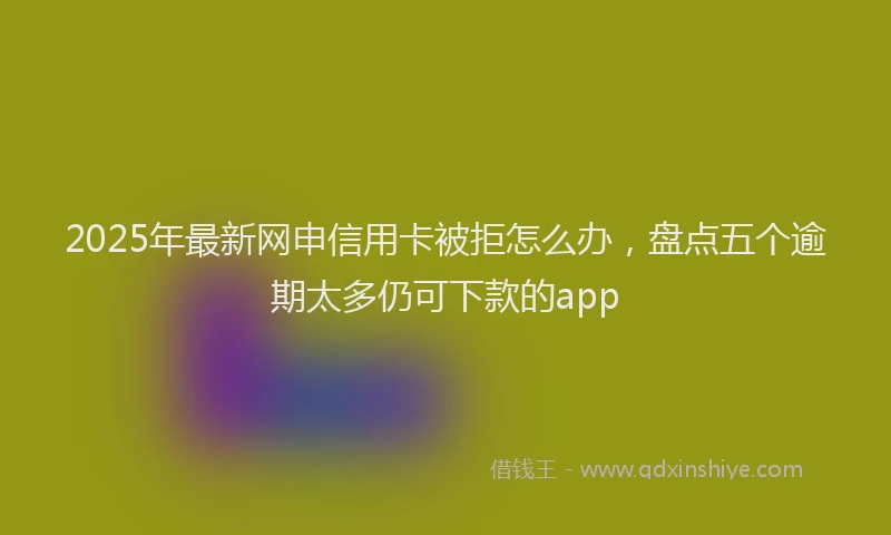 2025年最新网申信用卡被拒怎么办，盘点五个逾期太多仍可下款的app