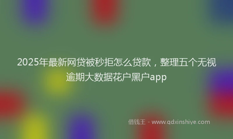 2025年最新网贷被秒拒怎么贷款，整理五个无视逾期大数据花户黑户app