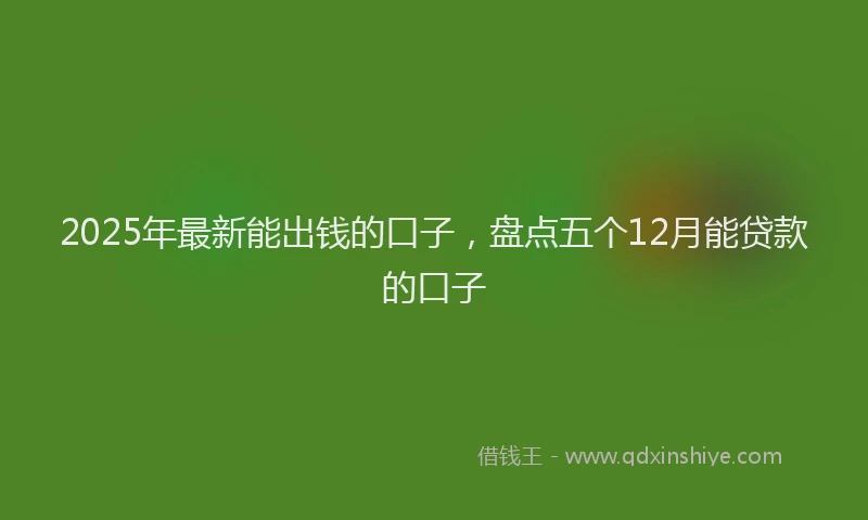 2025年最新能出钱的口子，盘点五个12月能贷款的口子