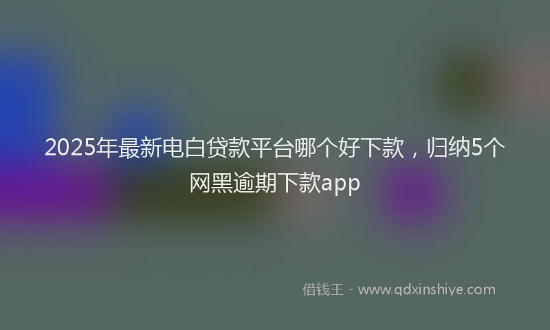 2025年最新电白贷款平台哪个好下款，归纳5个网黑逾期下款app