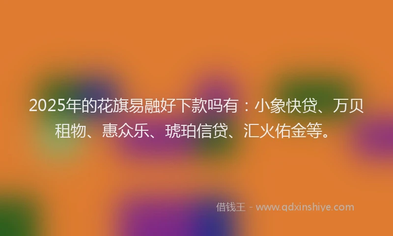 2025年的花旗易融好下款吗有：小象快贷、万贝租物、惠众乐、琥珀信贷、汇火佑金等。