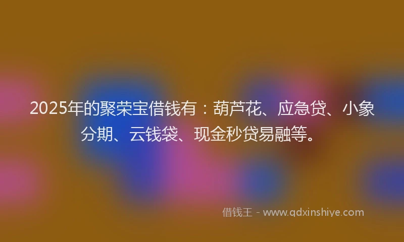 2025年的聚荣宝借钱有：葫芦花、应急贷、小象分期、云钱袋、现金秒贷易融等。