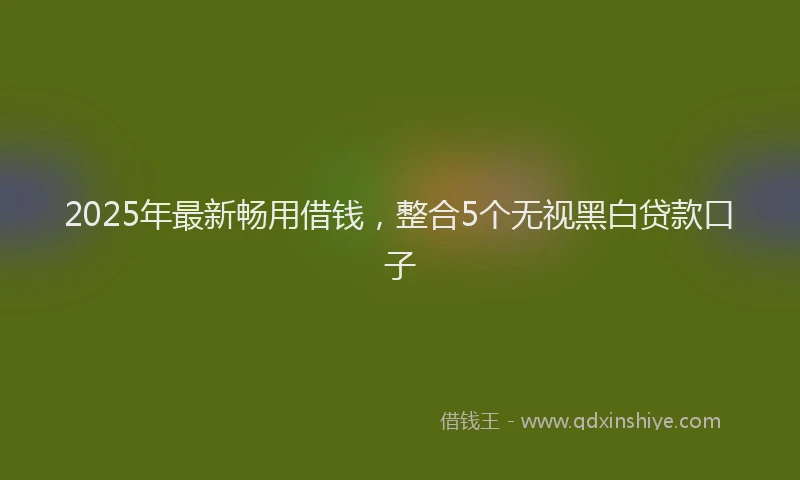 2025年最新畅用借钱，整合5个无视黑白贷款口子