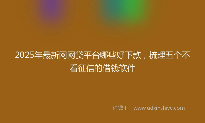 2025年最新网网贷平台哪些好下款，梳理五个不看征信的借钱软件