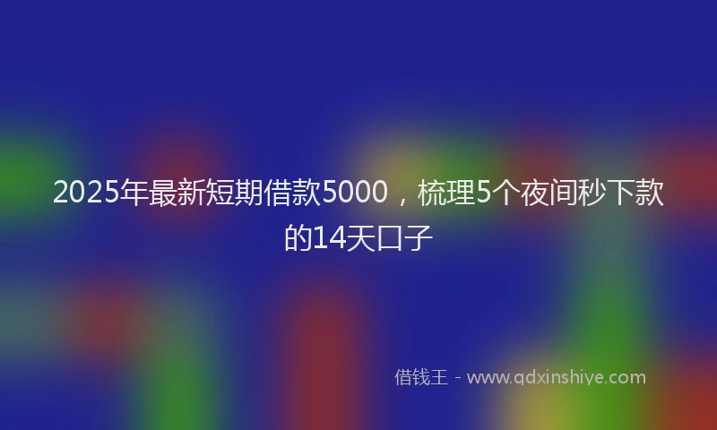 2025年最新短期借款5000，梳理5个夜间秒下款的14天口子
