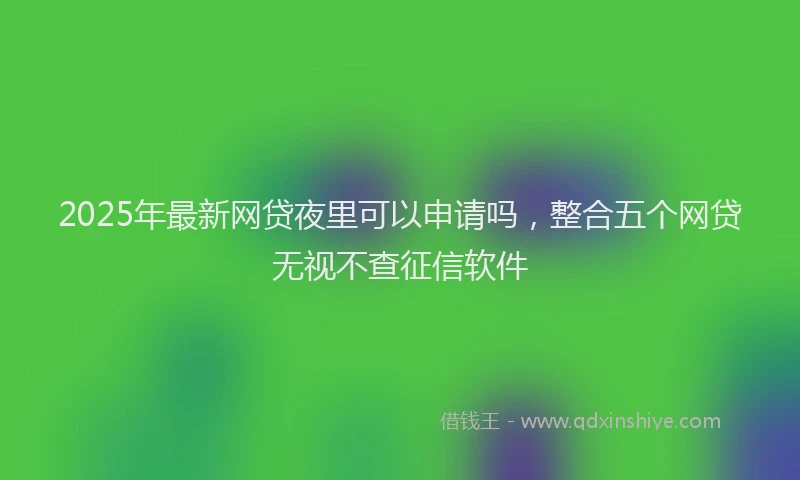 2025年最新网贷夜里可以申请吗，整合五个网贷无视不查征信软件