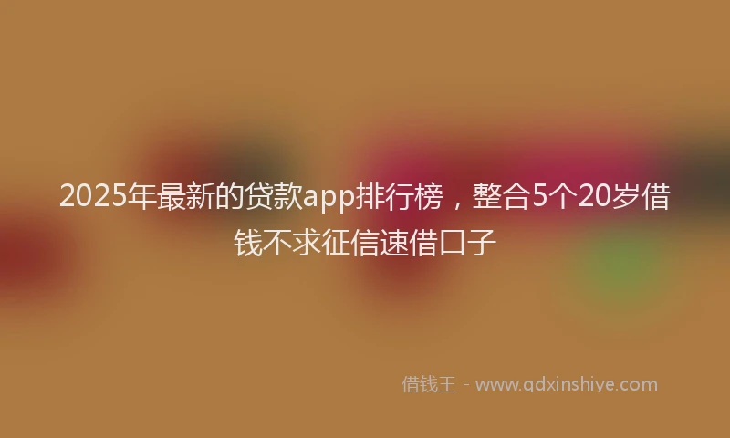 2025年最新的贷款app排行榜，整合5个20岁借钱不求征信速借口子
