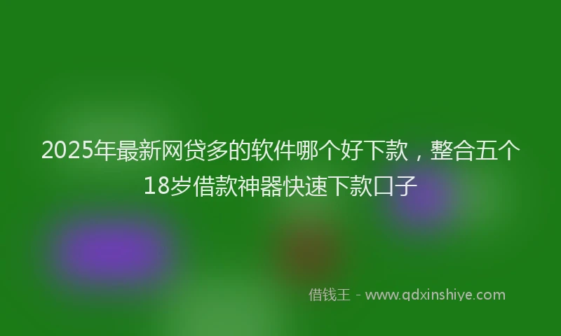 2025年最新网贷多的软件哪个好下款，整合五个18岁借款神器快速下款口子