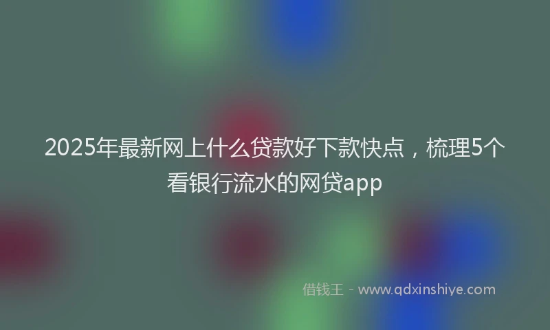 2025年最新网上什么贷款好下款快点，梳理5个看银行流水的网贷app
