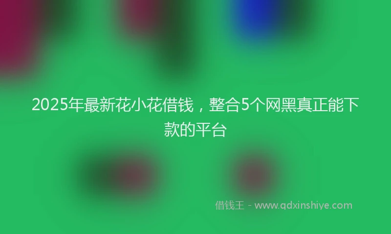 2025年最新花小花借钱，整合5个网黑真正能下款的平台