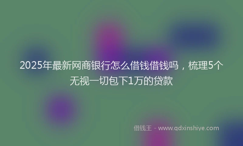 2025年最新网商银行怎么借钱借钱吗，梳理5个无视一切包下1万的贷款