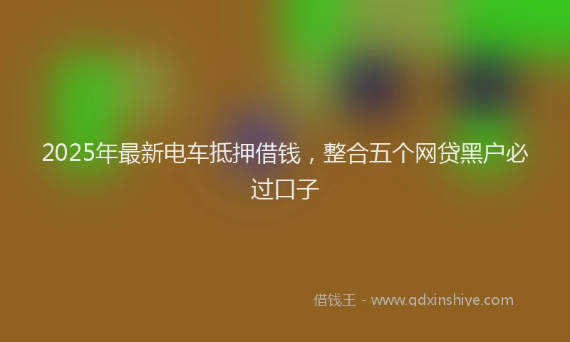 2025年最新电车抵押借钱，整合五个网贷黑户必过口子