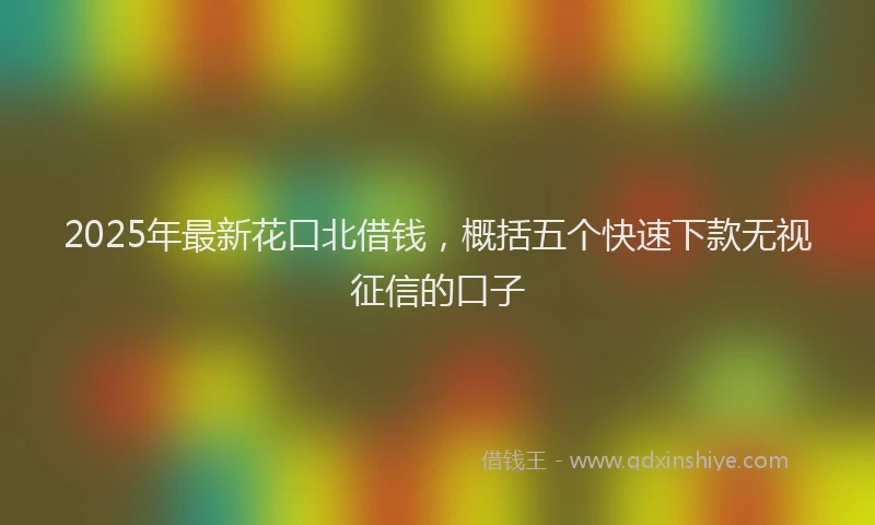 2025年最新花口北借钱，概括五个快速下款无视征信的口子