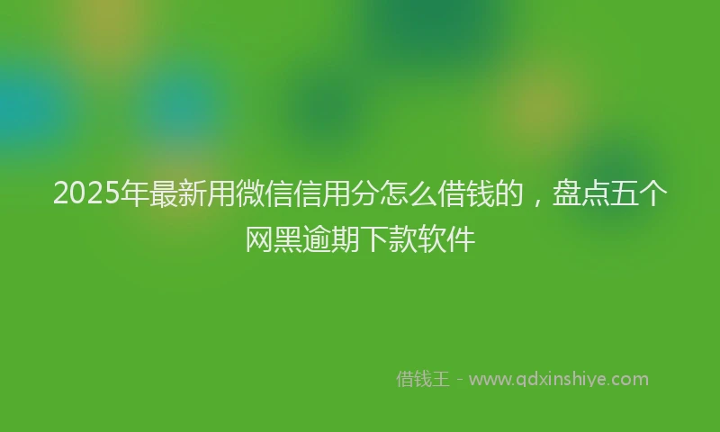 2025年最新用微信信用分怎么借钱的，盘点五个网黑逾期下款软件
