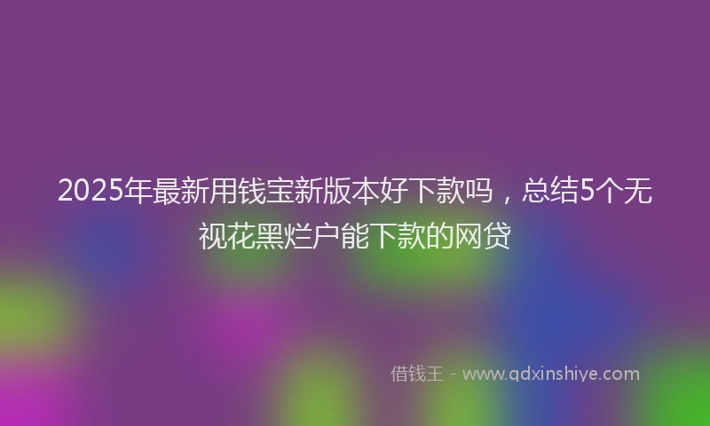 2025年最新用钱宝新版本好下款吗，总结5个无视花黑烂户能下款的网贷