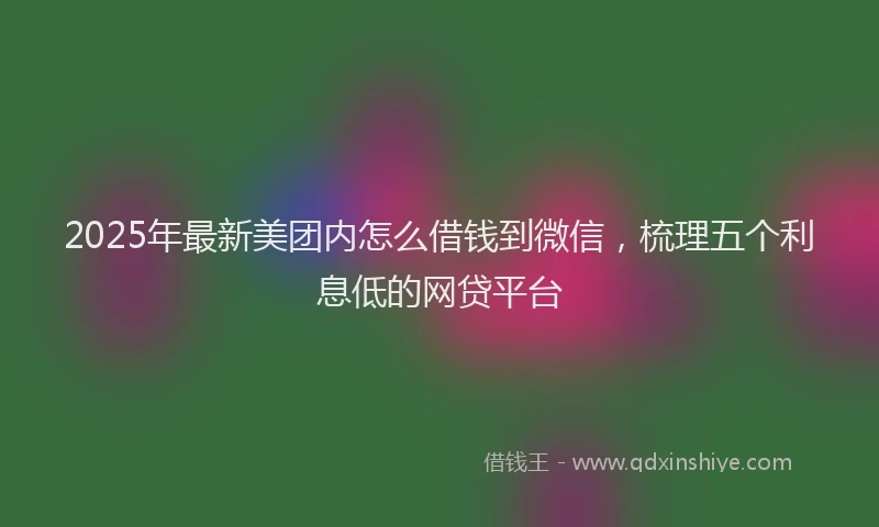 2025年最新美团内怎么借钱到微信，梳理五个利息低的网贷平台