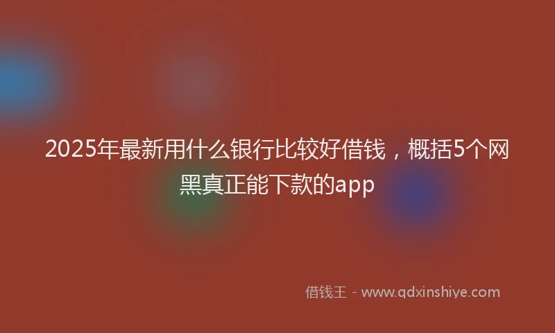 2025年最新用什么银行比较好借钱，概括5个网黑真正能下款的app