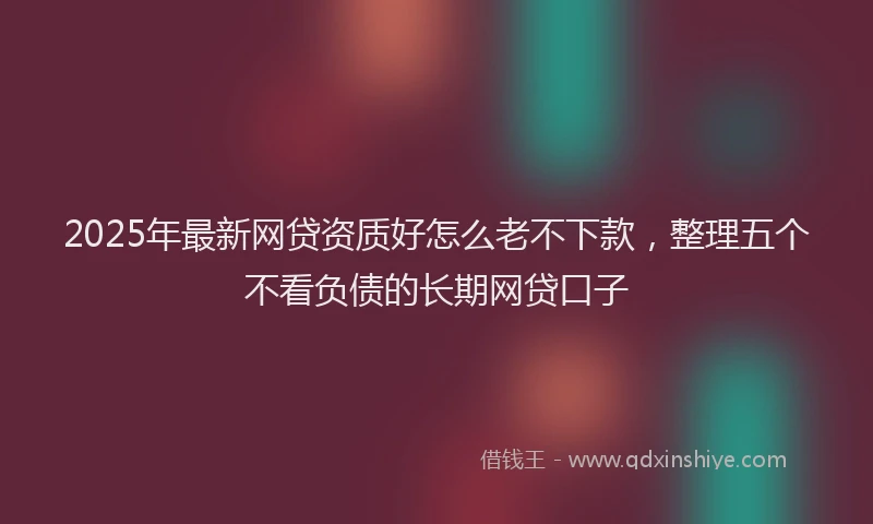 2025年最新网贷资质好怎么老不下款，整理五个不看负债的长期网贷口子