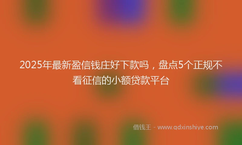 2025年最新盈信钱庄好下款吗，盘点5个正规不看征信的小额贷款平台