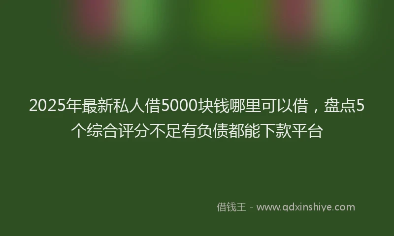 2025年最新私人借5000块钱哪里可以借，盘点5个综合评分不足有负债都能下款平台