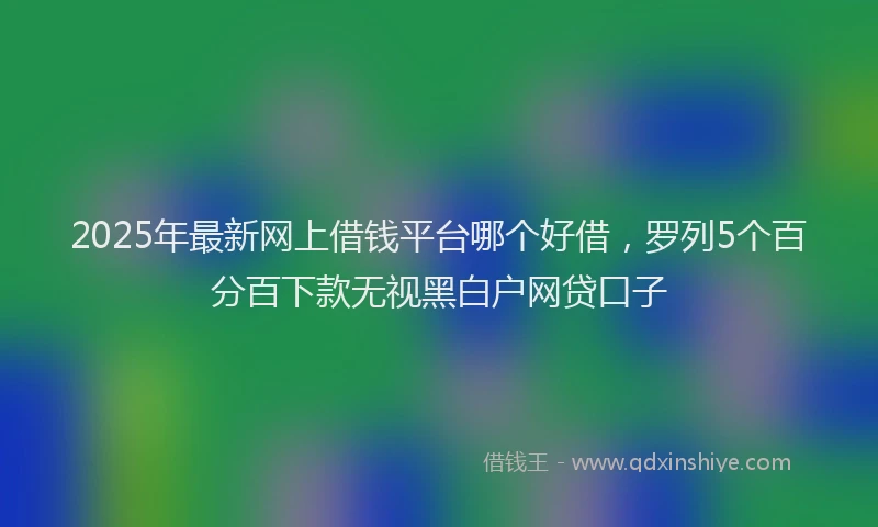 2025年最新网上借钱平台哪个好借，罗列5个百分百下款无视黑白户网贷口子