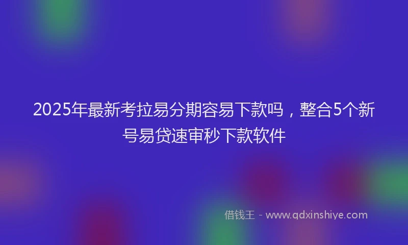 2025年最新考拉易分期容易下款吗，整合5个新号易贷速审秒下款软件