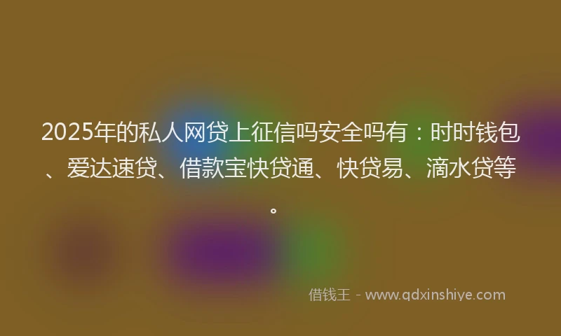 2025年的私人网贷上征信吗安全吗有：时时钱包、爱达速贷、借款宝快贷通、快贷易、滴水贷等。
