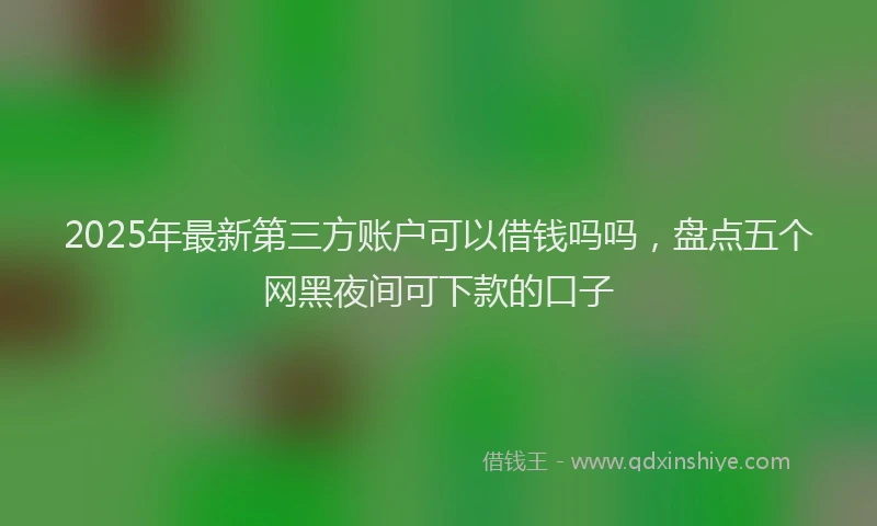2025年最新第三方账户可以借钱吗吗，盘点五个网黑夜间可下款的口子