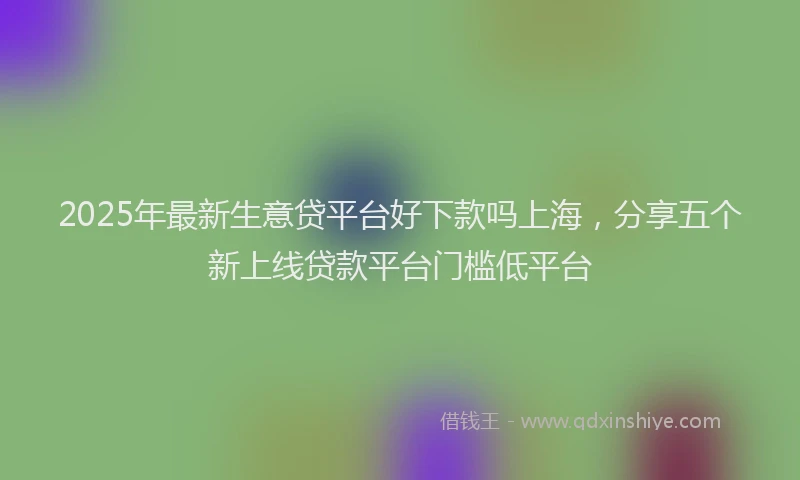 2025年最新生意贷平台好下款吗上海，分享五个新上线贷款平台门槛低平台