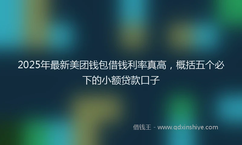 2025年最新美团钱包借钱利率真高，概括五个必下的小额贷款口子