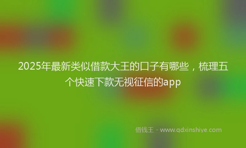 2025年最新类似借款大王的口子有哪些，梳理五个快速下款无视征信的app