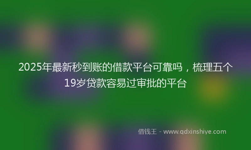 2025年最新秒到账的借款平台可靠吗，梳理五个19岁贷款容易过审批的平台