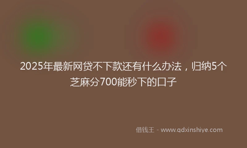 2025年最新网贷不下款还有什么办法，归纳5个芝麻分700能秒下的口子