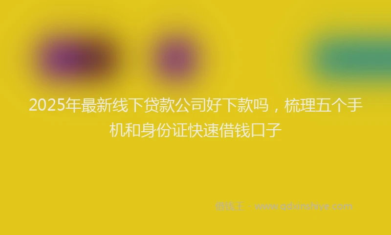 2025年最新线下贷款公司好下款吗，梳理五个手机和身份证快速借钱口子