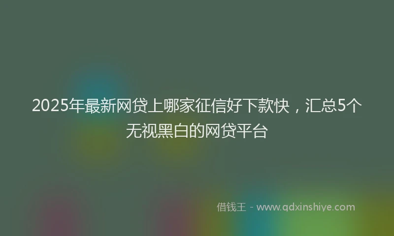 2025年最新网贷上哪家征信好下款快，汇总5个无视黑白的网贷平台