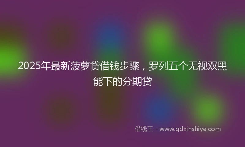 2025年最新菠萝贷借钱步骤，罗列五个无视双黑能下的分期贷