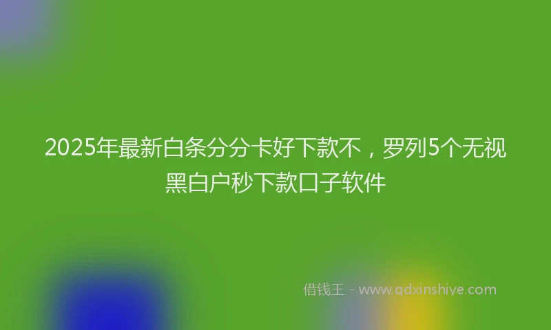 2025年最新白条分分卡好下款不，罗列5个无视黑白户秒下款口子软件