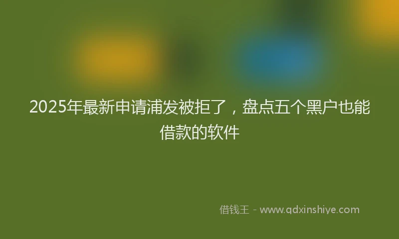 2025年最新申请浦发被拒了，盘点五个黑户也能借款的软件