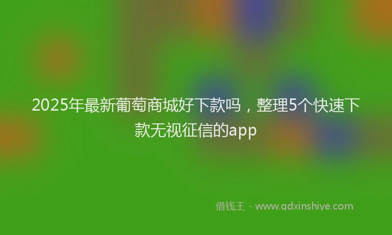 2025年最新葡萄商城好下款吗，整理5个快速下款无视征信的app