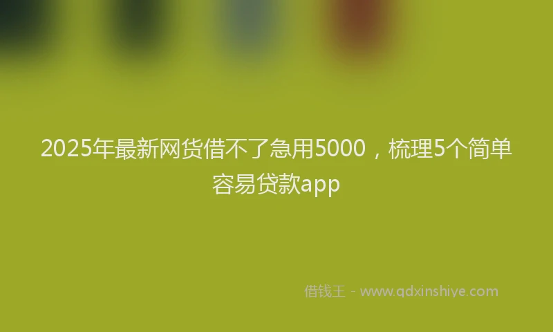 2025年最新网货借不了急用5000，梳理5个简单容易贷款app