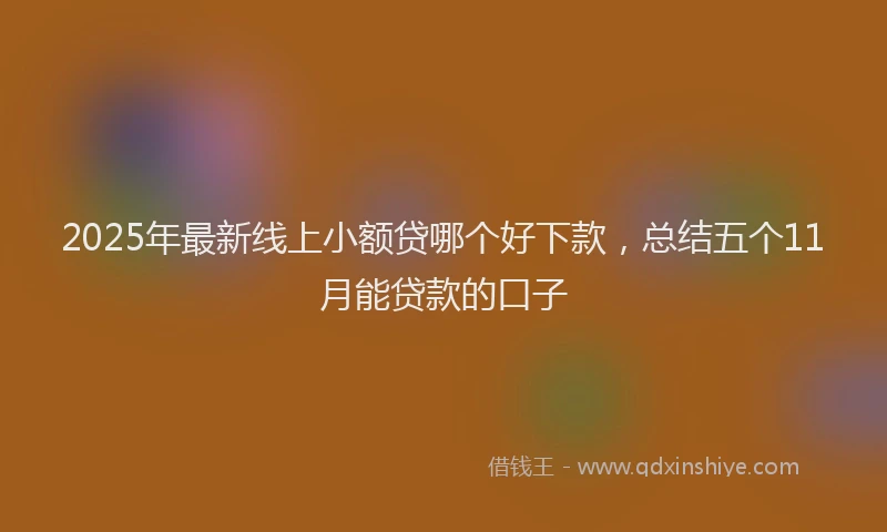 2025年最新线上小额贷哪个好下款，总结五个11月能贷款的口子