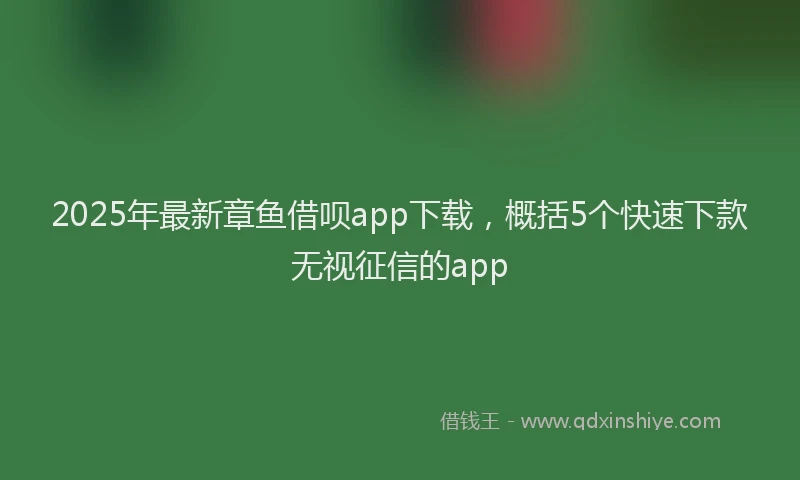 2025年最新章鱼借呗app下载，概括5个快速下款无视征信的app