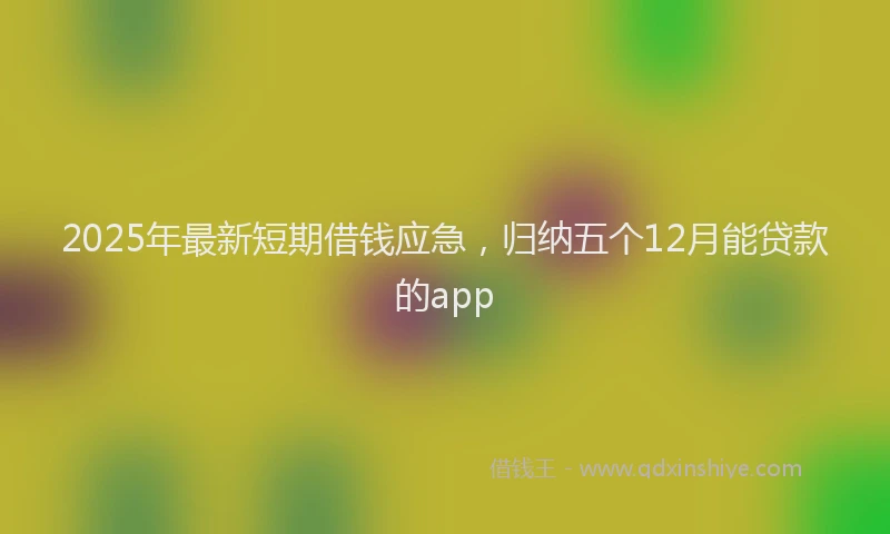 2025年最新短期借钱应急，归纳五个12月能贷款的app